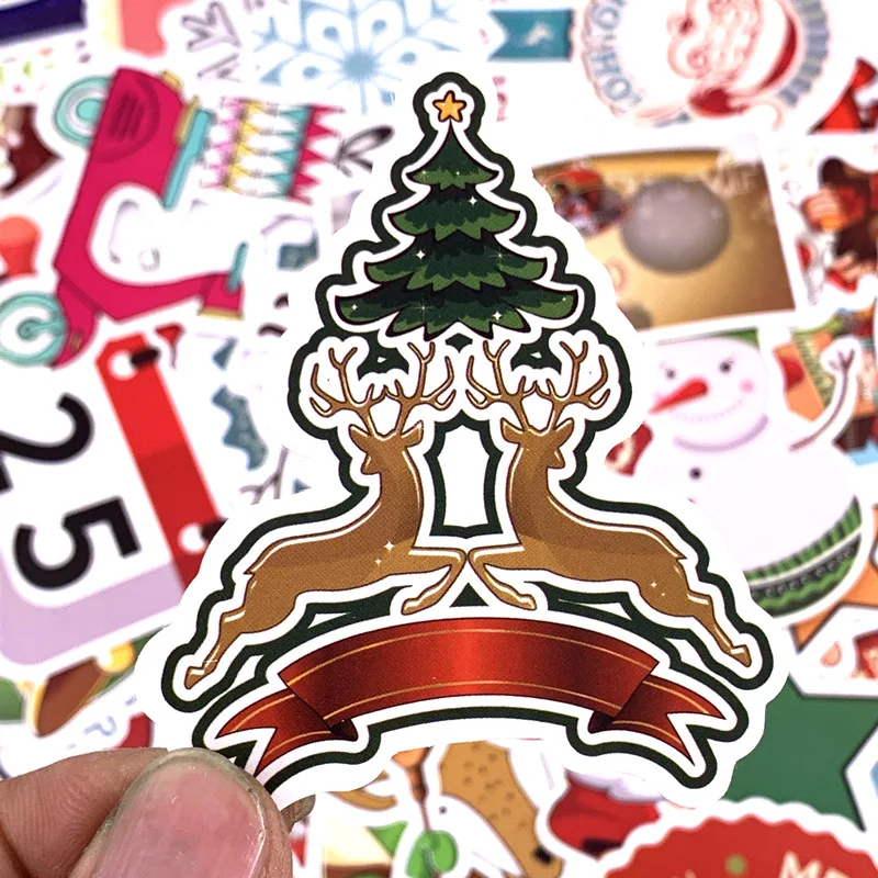 100 шт. рождественские наклейки снежинки не повторяющиеся для багажа компьютера