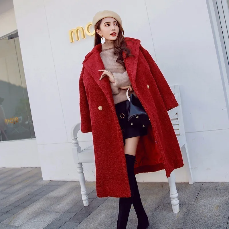 Женское теплое пальто Leiouna с длинным рукавом из искусственного меха отложным