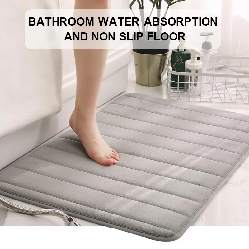

Home Bath Mat Coral Fleece Room Carpet Absorbent Non-slip Memory Foam Quick-dry Washable Rugs Bathroom Mat Entrance door mats