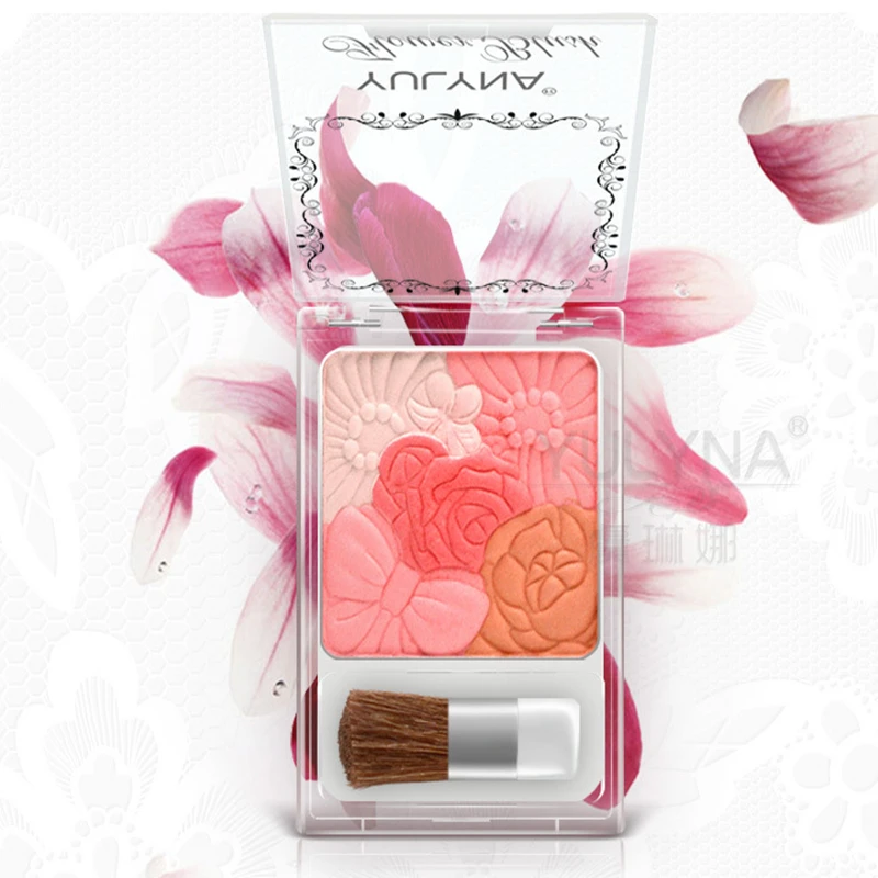 Румяна Пудра для макияжа Цвет Фул лепестки с гравировкой 5 отделкой красный щеки
