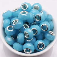 new 10pcs cut face beads round core large hole spacer beads fit pandora bracelet bangle earring curtains for diy jewelry making