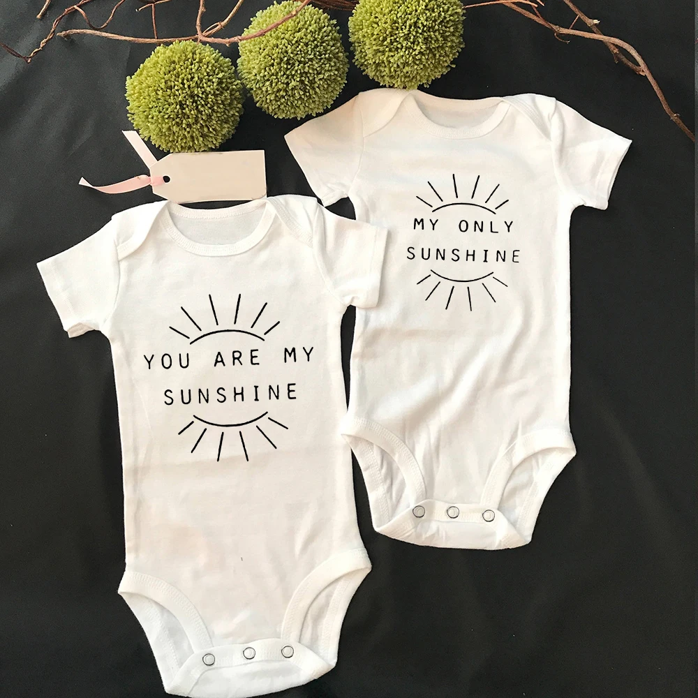Twin вы солнце My Only Sunshine боди для маленьких мальчиков девочек одежда детей малышей