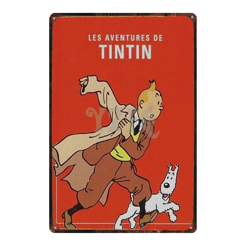 DU2927 Tintin мультфильм металлическая жестяная вывеска потертый шик Винтаж таблички стена для детской комнаты бар кофе домашнего искусства ремесло кино декор 30X20 см DU-2922 - Цвет: DU2927