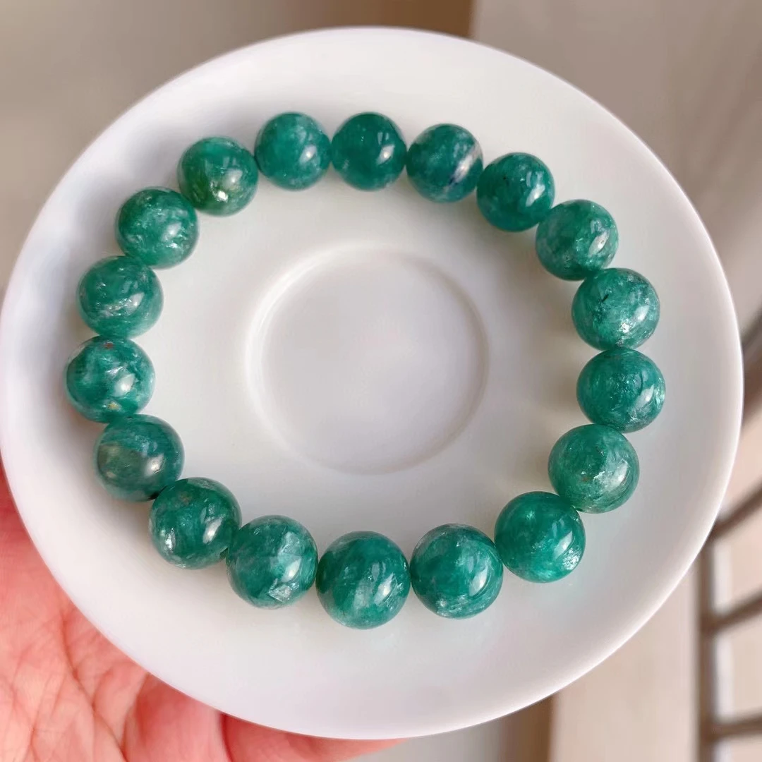 

Natural Green Emerald Round Beads Gemstone Bracelet Women Men Green Emerald Beads 11mm Jewelry AAAAAAA