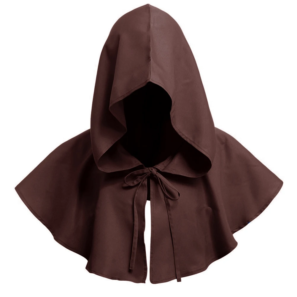 

Medieval Hooded Capelet Cowl Hat Mantle Renaissance Halloween Wicca Pagan Halloween Toys Cosplay Hooded Cape Accessory