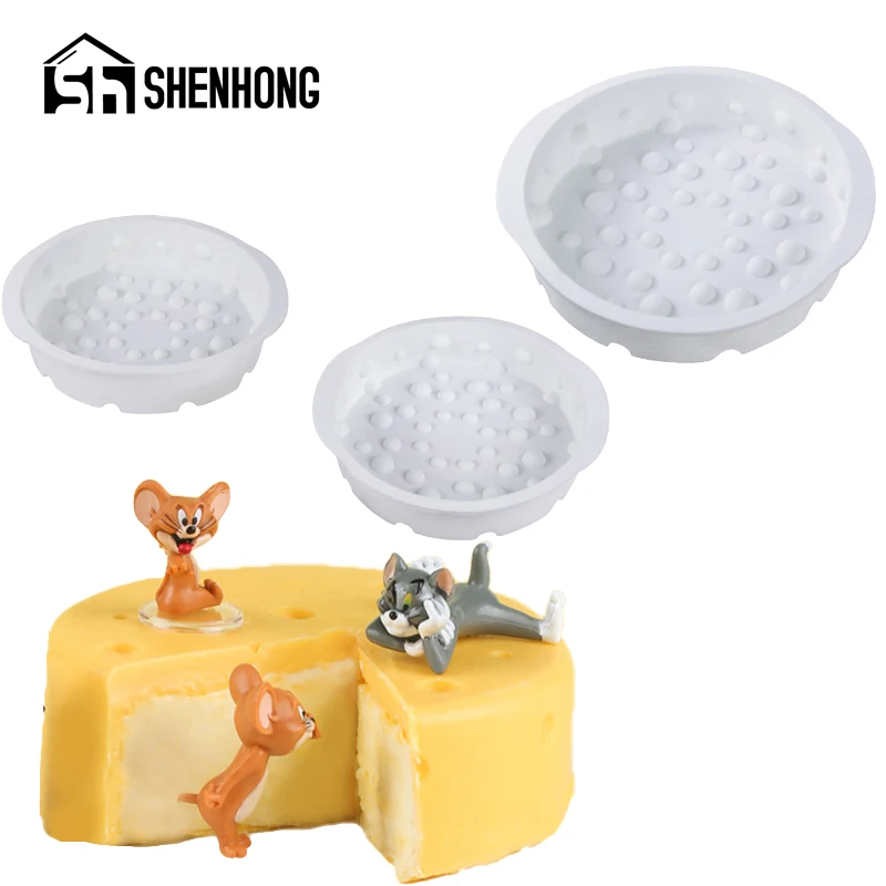 SHENHONG Cake Mold 4/6/8 inch Cheese Shape French Mousse Dessert Pan Silicone Molds Kitchen Baking Tools Muffin Pastry Mould