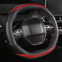 car interior steering wheel cover decorative strip pu leather for peugeot 3008 4008 5008 508l auto styling accessories