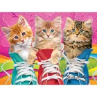 Алмазная живопись кошки животные вышивка крестом подарок Алмазная вышивка мозаика милые котята обувь картина Стразы Декор FF2955