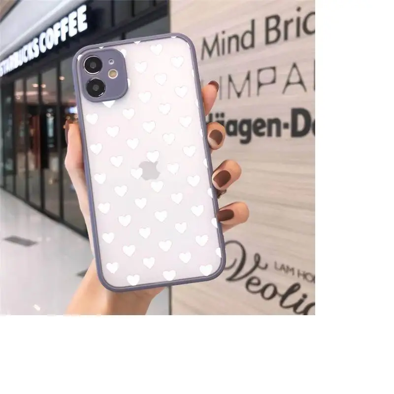 

love Phone Case matte transparent For gray iPhone 7 8 x xs xr 11 12 pro plus max mini Funda Clear