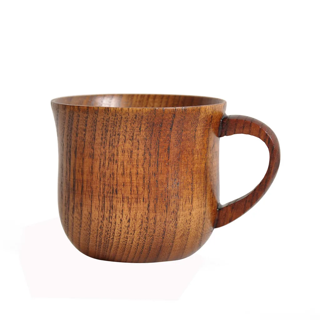 

Handmade Wooden Cup Coffee Mug With Handgrip Primitive Drinking Cup Beer Drinkware Tea Cup Travel Teaware Water Bottle