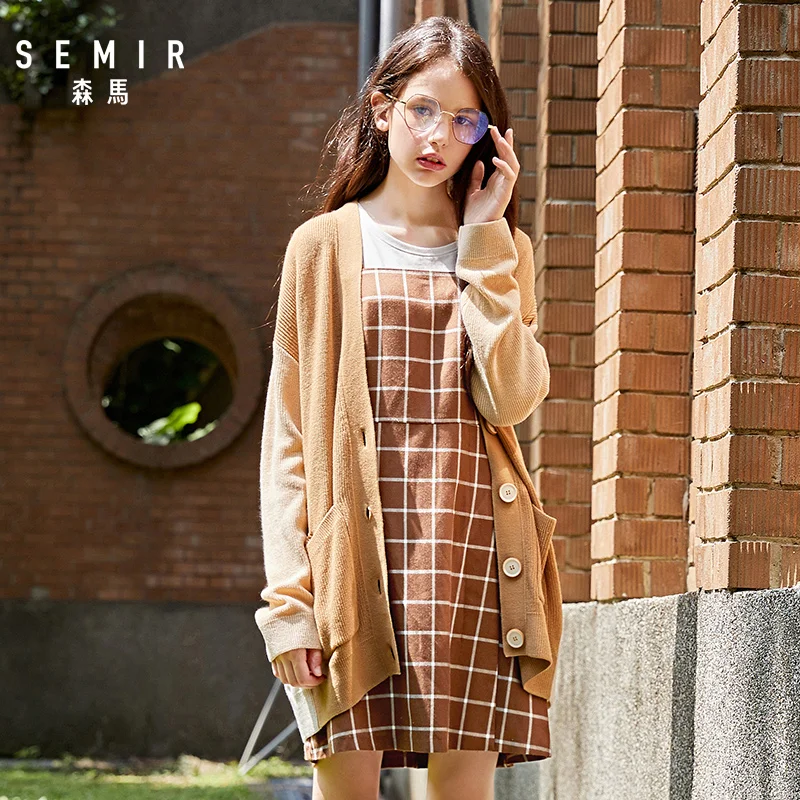 SEMIR средней длины кардиган с V образным вырезом Женская обувь на сезон осень-зима