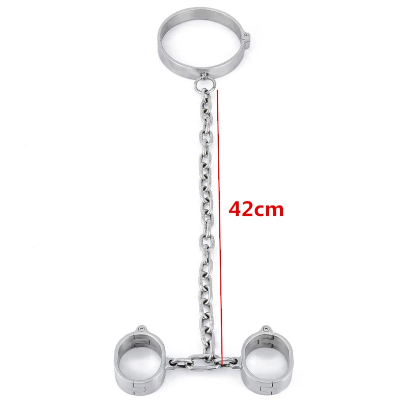 Наручники из нержавеющей стали наручники с цепочкой ошейник БДСМ секс игрушки