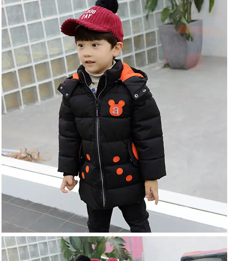Children Boys Winter New Down Cotton Jackets Little Boys Outwear Clothing Kids Parka Warm Thicken Coat For Boys Clothes Suit