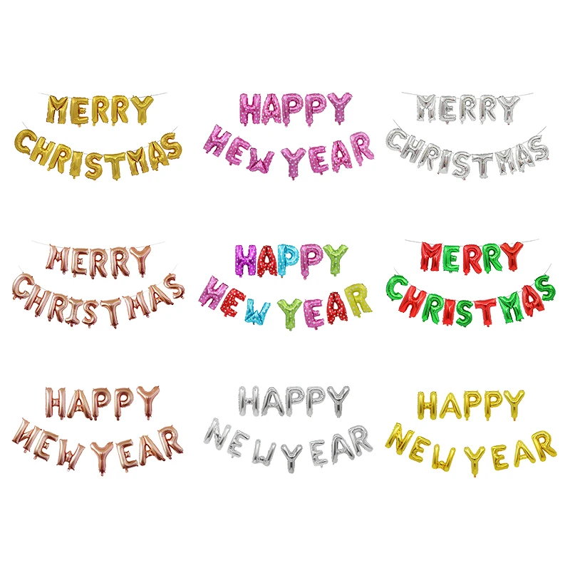 

16inch Merry Christmas Letter Balloon Foil Balloons Christmas Ornaments Banner Decorations for Home Navidad Noel Party Decor
