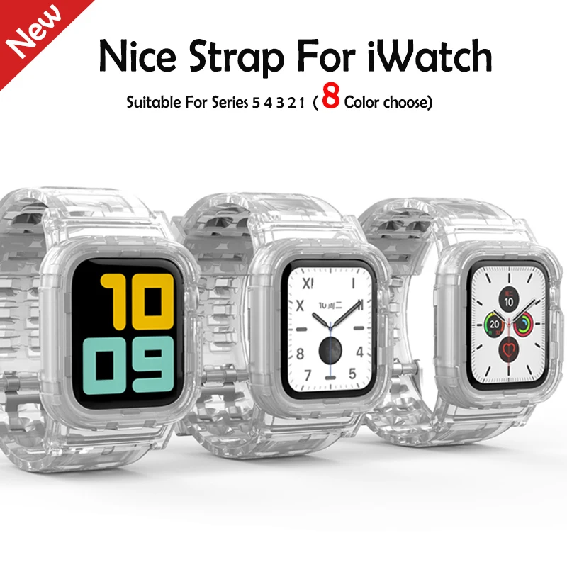 Многоцветный мягкий прозрачный резиновый спортивный ремешок для наручных часов