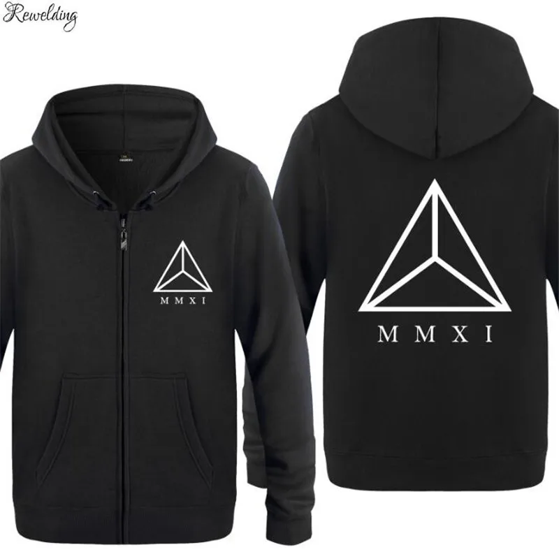 Для мужчин s Толстовка TRIANGLE MMXI SWAG печатных Толстовки с капюшоном на молнии скейт