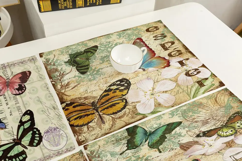 

FYMX Butterfly Napkins Pretty Colorful Insects Flowers Lullaby Napkin Household Kitchen Cleaning Tools