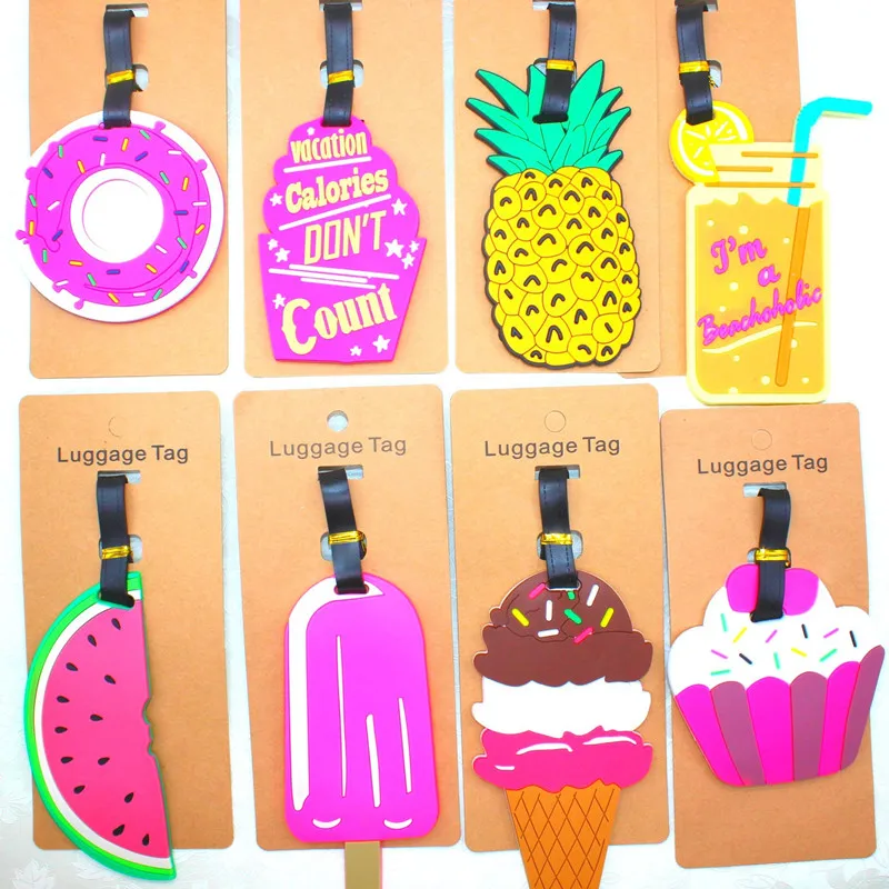 Бирка для багажа с мультяшным ананасом КАКТУСОМ пончиком украшение чемодана