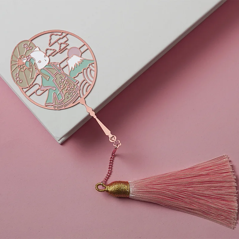 

Симпатичная металлическая Закладка с изображением кота, в китайском стиле, винтажная Закладка для книг, Канцтовары для школы, милые офисные...