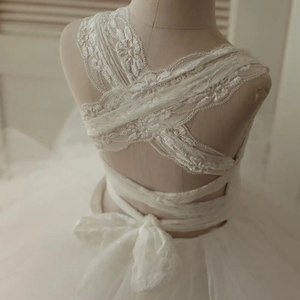 Бальное платье милое с цветочным узором для девочек коллекция 2020 года белое