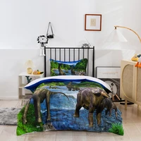 luxury dinosaur bedding sets double size cartoon kids duvet cover set with pillowcase comforter bed sets for boys