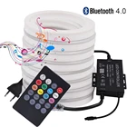 RGB неоновая Светодиодная лента с управлением через приложение и Bluetooth светильник 5050, 2835, гибкая светодиодная лента, водонепроницаемая неоновая веревочная лампа для вывесок, 110 В, 220 В