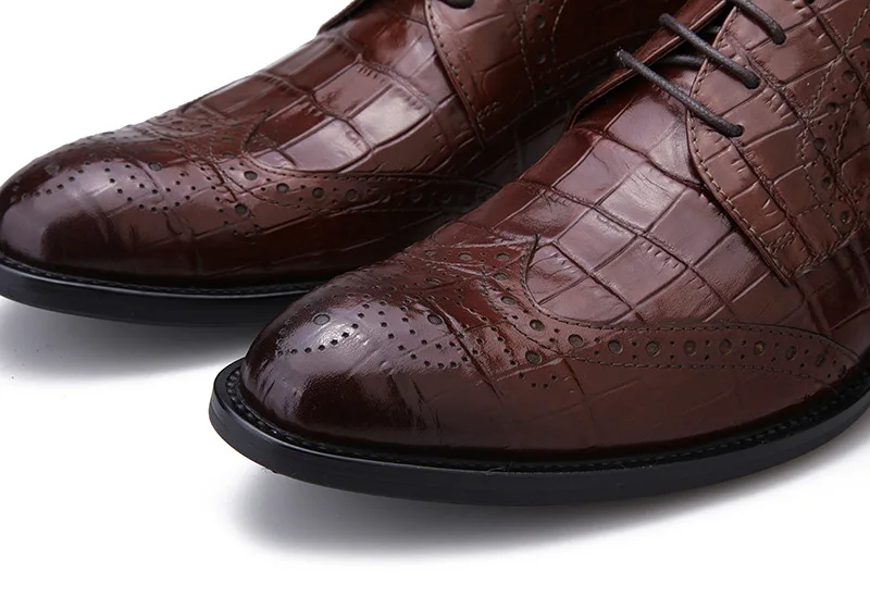 

QYFCIOUFU Brand Mens Dress Shoes Genuine Cow Leather High Quality Carved Brogue Italian Shoes Men Formal Business Wedding Shoes