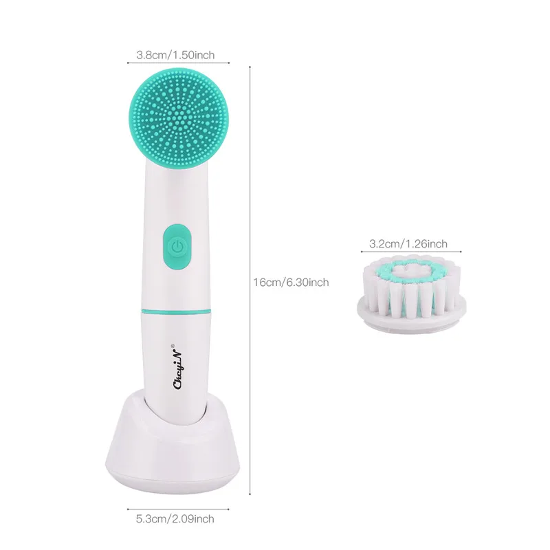 

2 In 1 Electric Face Cleanser Waterproof Silicone Brush Deep Cleansing Blackhead Removal Dirt Cleaning Portable Face Care Tools