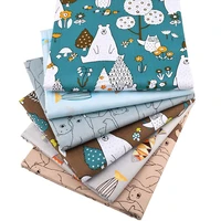 new 6pcs set of pure cotton cartoon printed fabric diy hand patchwork household sewing supplies twill fabric