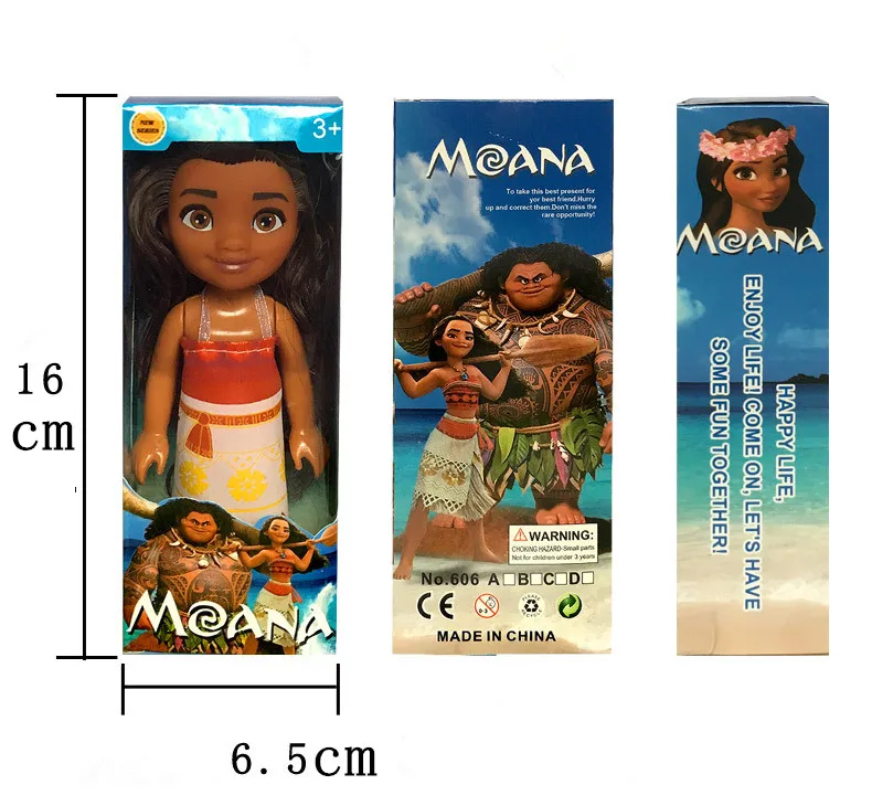 Одна модная кукла 6 дюймов Фигурки девушки подарки фильм Принцесса Моана кукла кулон Аниме Коллекция Моана Фигурки игрушки в коробке