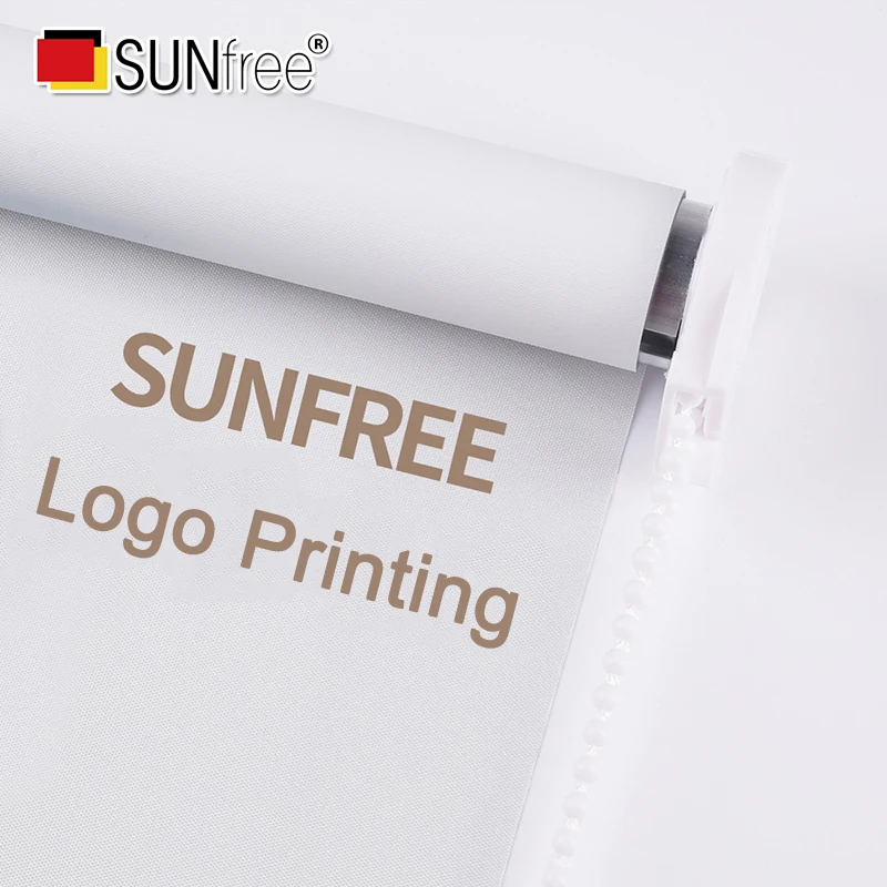 SUNFREE логотип рулонные жалюзи с принтом 100% затемняющие тканевые для офисной