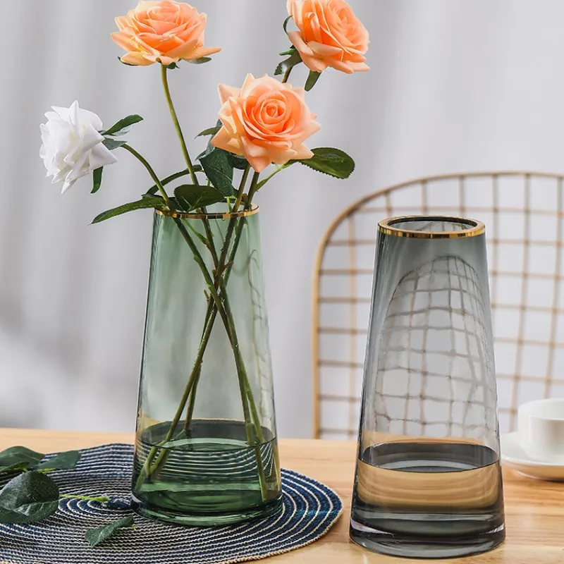 Легкие Роскошные скандинавские стеклянные вазы для гостиной украшения стола