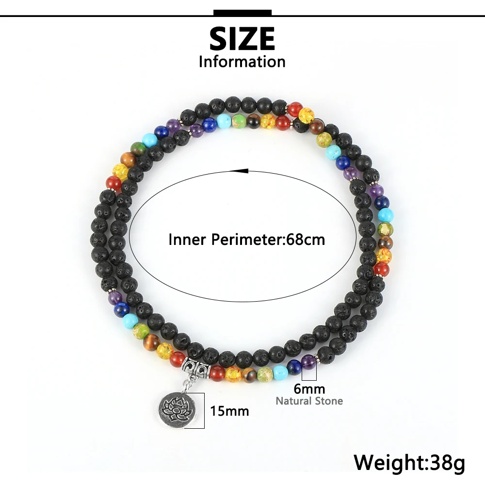 Женские и мужские бусы из натурального камня 7 чакр 6 мм 108 мужских бусин подставка