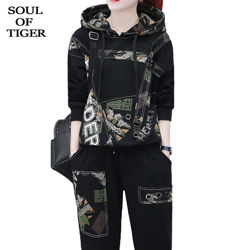SOUL OF TIGER 2020 Весенние Новые Модные женские Лоскутные комплекты из 2 предметов