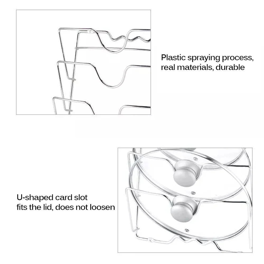 Кухонная настенная подвесная стойка для крышек кастрюль 5 уровневая хранения