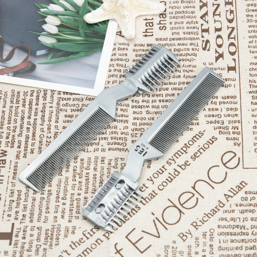 

1 Pc Professional Hair Brush Comb Razor Hair Razor Cutting Thinning Comb Trimmer Comb with Blade Combs Hair Styling Tool