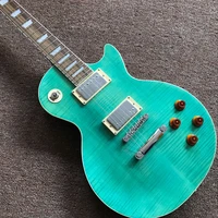 new standard electric guitargreen color tiger flame maple top mahogany body gitaarrosewood fingerboardreal photo