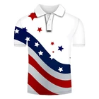 Флаг свободные рубашки уличная одежда в стиле хип-хоп с принтом звездочки 3D принт панк-рок футболка в стиле Харадзюку Повседневное топы с короткими рукавами футболка-поло