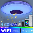 Потолочный светильник, 100 Вт, Wi-Fi, приложение, интеллектуальное управление, современный светодиодный RGB светильник, Домашний Светильник, bluetooth, музыкальный светильник, умный потолочный светильник для спальни