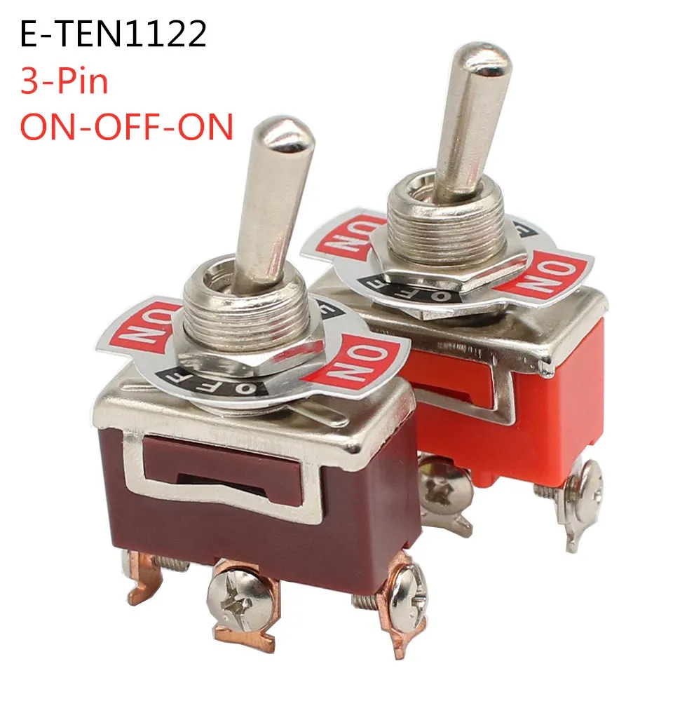 

Good Quality E-TEN1122 15A 250V AC 3PIN ON-OFF-ON 12mm Toggle Switch Rocker Switch Power