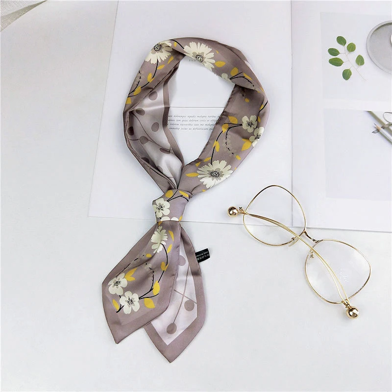 7x92 см длинный обтягивающий шарф с цветочным принтом для девочек повязка на