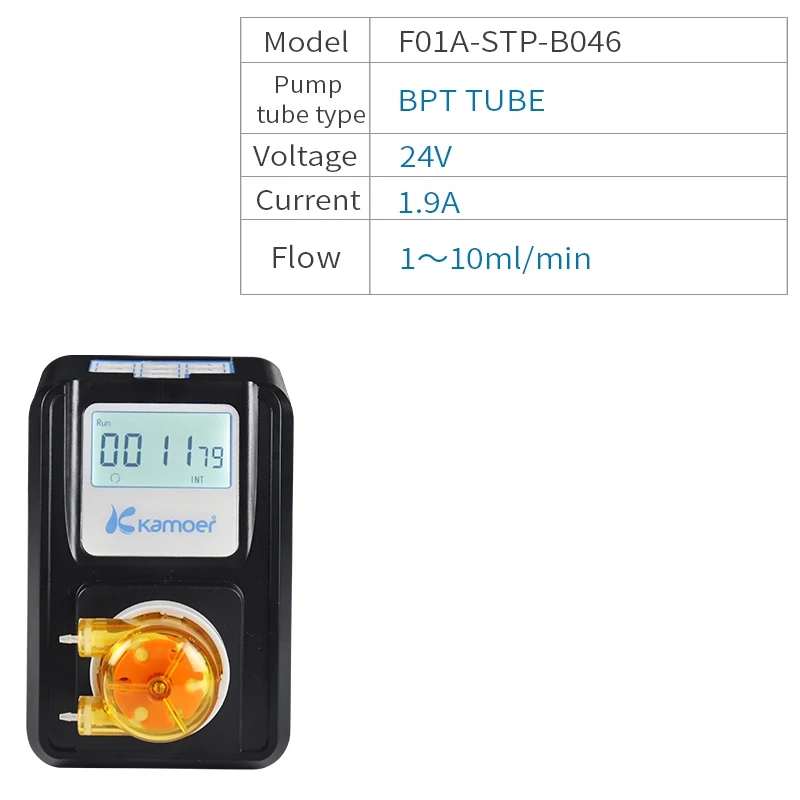 Kamoer F01A-STP шаговый двигатель Перистальтический дозирующий насос лабораторный насос Высокая точность - Напряжение: F01A-STP-B046