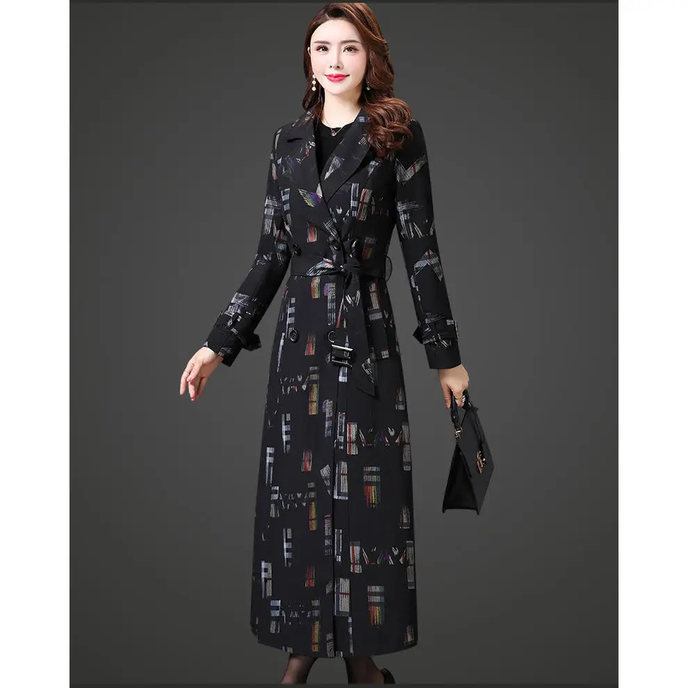 

Windbreaker women's mid-length 2021 new autumn and winter long style popular high-end atmospheric fashion casual jacket