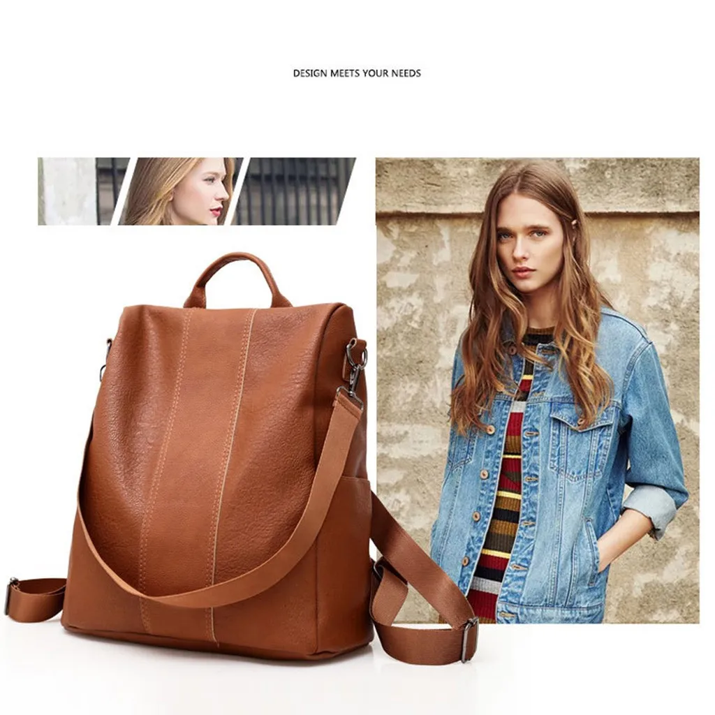 

2021 Women Leather Backpacks High Quality Female Vintage Backpack For Girls School Bag Travel Bagpack Ladies Sac A Dos#g30