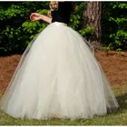 Женское Пышное Бальное платье saias, юбка-пачка из фатина с длинной талией, юбка-макси цвета слоновой кости для вечеринки и свадьбы