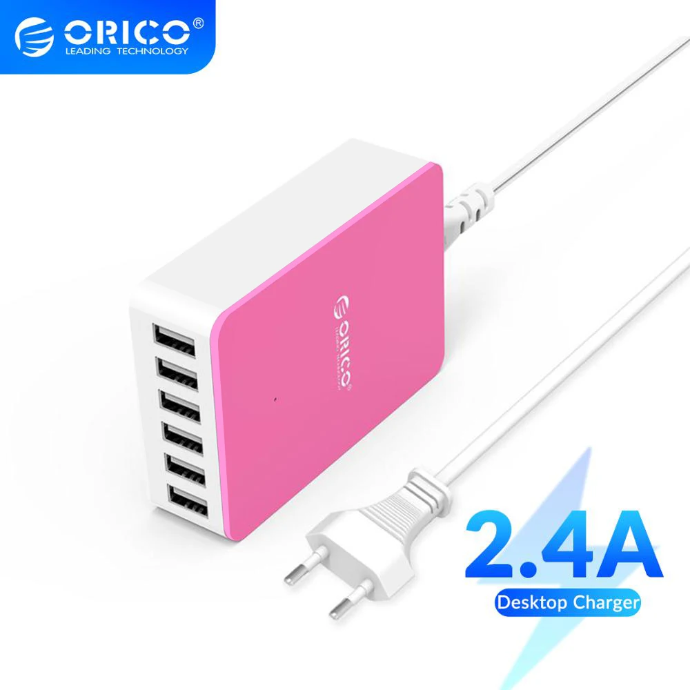 Зарядное устройство ORICO настольное с 6 USB портами 5 В 2 4 А 50 Вт|Зарядные устройства