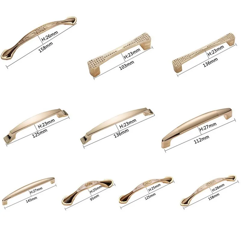 

Zinc Aolly Gold Cabinet Door Handles Wardrobe Door Knob Pulls Knobs For Kitchen Cupboard Door Furniture Handle Hardware