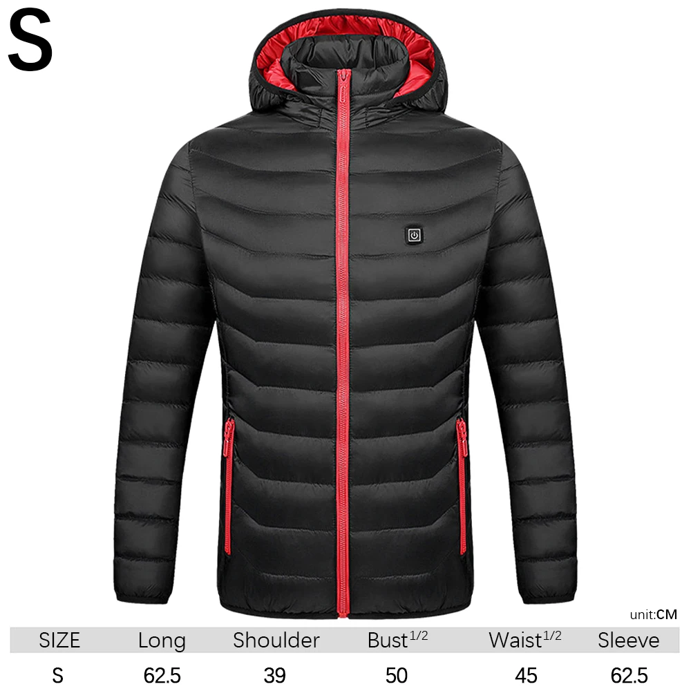 

Electric Heated Jackets Vest 3 Areas Cotton Outdoor Coat USB Electric Heating Hooded Winter Thermal Warmer Jackets Winter