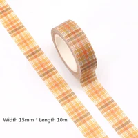 new 10pcslot 15mm10m scottish orange lattice grid decorative washi tape scrapbooking masking tape office mask washi tape