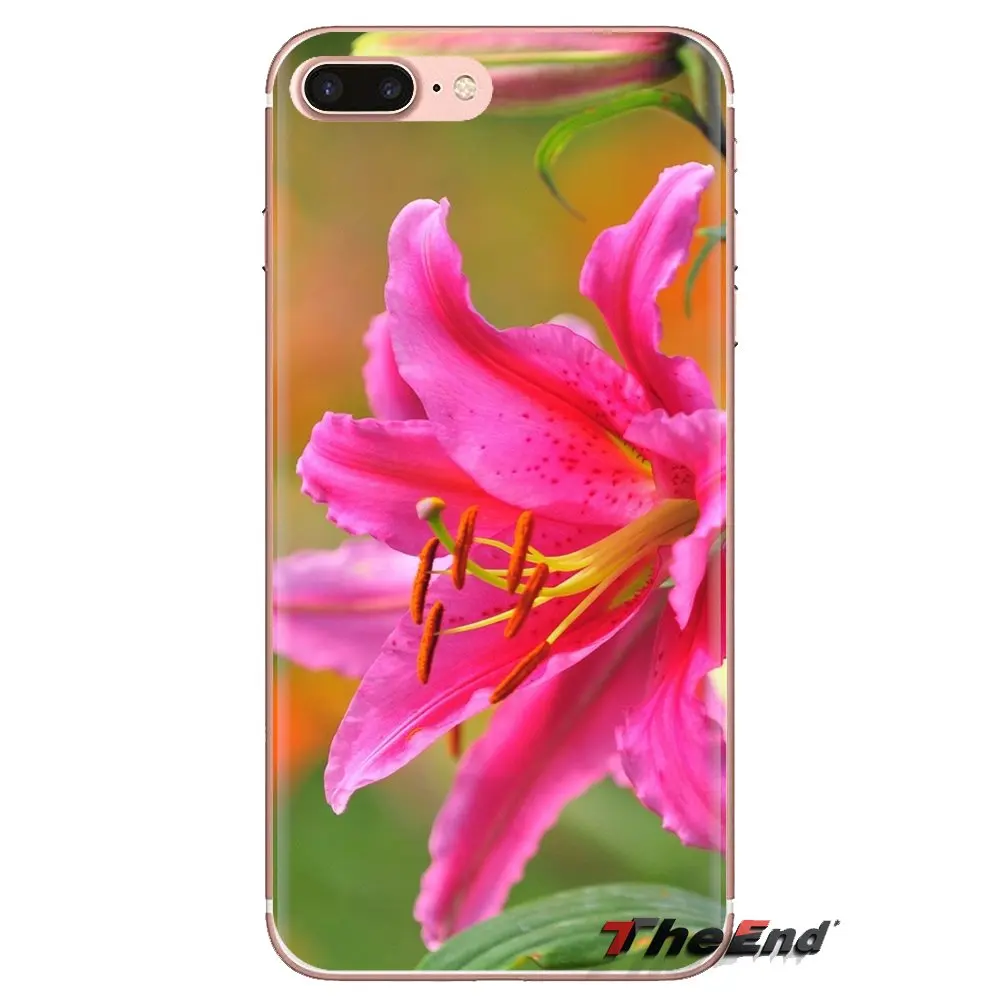 Soft Transparent Shell Covers Macro Lily For Samsung Galaxy S2 S3 S4 S5 MINI S6 S7 edge S8 S9 Plus Note 2 3 4 5 8 Coque Fundas |